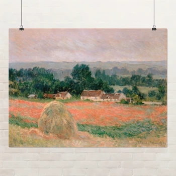 Постер Стог сена в Живерни, Клод Моне, Claude Monet, Haystack at Giverny, A3 30×40 см (id6892)
