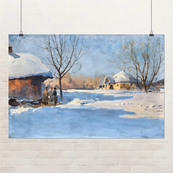 Постер Українське село взимку, Васильківський Сергій, A3 28×42 см (id6899)