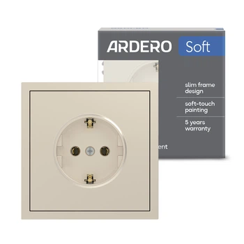 Розетка Ardero ER121-C Soft 16А c заземлением шампань