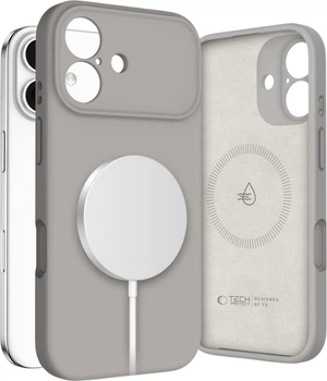 Etui na smartfon Tech-Protect Silicone Magsafe do Apple iPhone 17 Stone Gray (5906302330256)