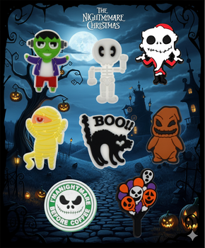 Джибитсы Кошмар перед рождеством Джек Скеллингтон The Nightmare Before Christmas Jack Skellington 8 шт аксессуары крокс украшение Dz_38(1)