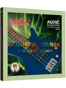 Струны для 4-струнной бас-гитары цветные Alice A609С 40-95