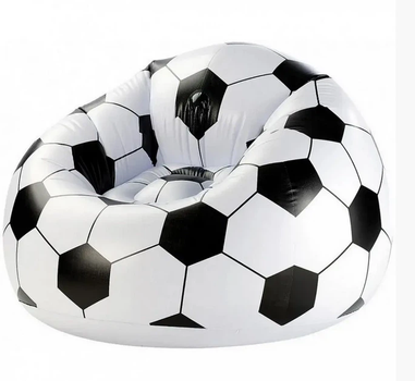 Надувне крісло-мішок 110×110×85 см Inflatable Sofa/ Чорно-білий
