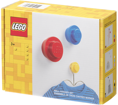 Zestaw wieszaków ściennych LEGO 3 szt Kolorowy (40161732) (5711938031879)