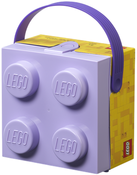 Pojemnik LEGO Klocek z rączką 4 Lawendowyi (40240004) (5711938030483)
