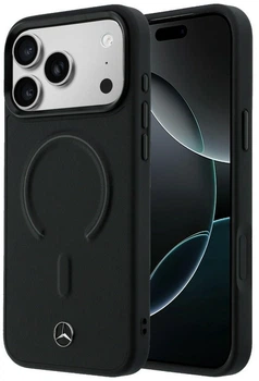 Чехол Mercedes Leather 3D MagSafe для iPhone 17 Pro Black (Mer008802)