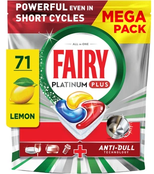Капсули для посудомийних машин Fairy Platinum Plus Все-в-1 71 шт (8700216236126)