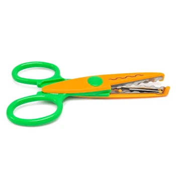 Ножницы детские "Craft" 1606A(Orange-Green) с фигурным лезвием