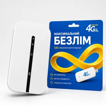 4G модем/роутер 4G LTE WiFi M8E со встроенным аккумулятором + Безлимитный пакет Киевстар интернет