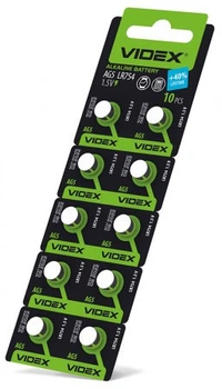 Батарейка Videx AG5 LR754 1.5V блистер 10 шт