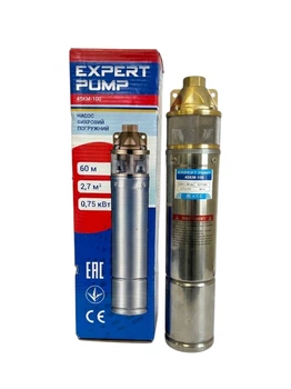 Насос занурювальний 4SKM-100 EXPERT PUMP вихровий з латунним робочим колесом 0,75кВт, 2,7куб/год, 60м