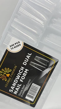 Верхні форми для нарощування нігтів Global Fashion Sandwich Dual Nail Form 240 шт