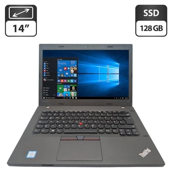 Ультрабук Lenovo ThinkPad L460 / 14" (1366x768) TN / Intel Core i3-6100U (2 (4) ядра по 2.3 GHz) / 8 GB DDR3 / 128 GB SSD / Intel HD Graphics 520 / WebCam б/в