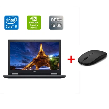 Мобільна робоча станція Dell Precision 7530 / 15.6" (1920x1080) IPS / Intel Core i7-8850H (6 (12) ядра по 2.6 - 4.3 GHz) / 16 GB DDR4 / 512 GB SSD / nVidia Quadro P2000, 4 GB GDDR5, 128-bit / WebCam б/в + Подарунок Бездротова миша / USB