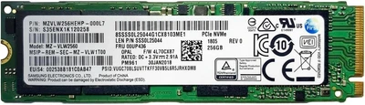 SSD диск Samsung PM961 256GB M.2 2280 PCIe 3.0 x4 NVMe TLC 3D NAND (MZ-VLW2560) (б/в)