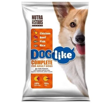 Сухий корм для собак усіх порід Nutra 5 Stars Dog Like Complete курка, телятина, риба та рис, 1 кг (ваговий)