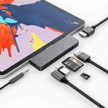 USB-C хаб 7 в 1 для iPad Pro/Air с HDMI 4K и PD 60W