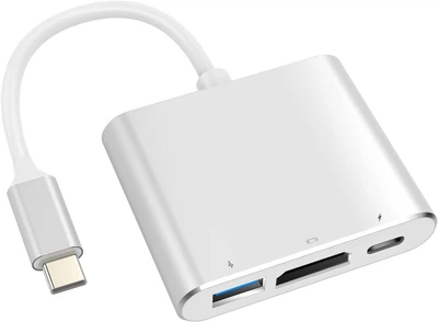 USB-C адаптер 3 в 1 HDMI 4K 60Hz, USB 3.0 и зарядка 100W VVG