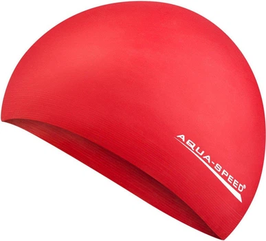 Шапочка для плавания AQUA SPEED Soft Latex, латексна, красная, универсальный размер OSFM (122-31)