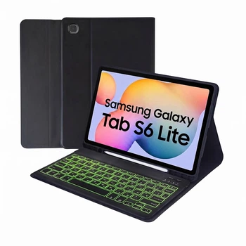 Чехол клавиатура с подсветкой для Samsung Galaxy Tab S6 Lite 10.4" (P610 / P613 / P615 / P619) укр раскладка черный (004078)