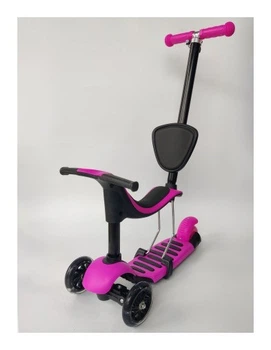Дитячий самокат з сидінням та батьківською ручкою 3 в 1 Scooter Horned 0332-4S (ARI_30c77)