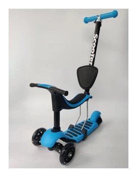 Дитячий самокат з сидінням та батьківською ручкою 3 в 1 Scooter Horned 0332-4S (ARI_30c79)