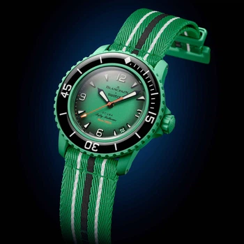 Наручний годинник Blancpain x Swatch Bioceramic Scuba Fifty Fathoms Indian Ocean SO35I100D