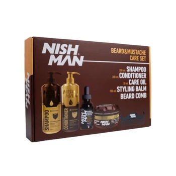 Набір для уходу за бородою Nishman Beard & Mustache Care Set (5 предметів)