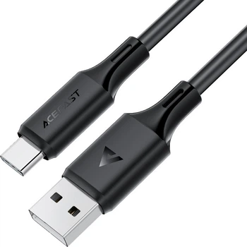 Кабель Acefast C17-04 USB-A to USB-C silicone charging data cable Black (6974316284178)