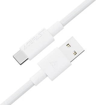 Кабель Acefast C18-04 USB-A to USB-C braid charging data cable White (6974316284260)