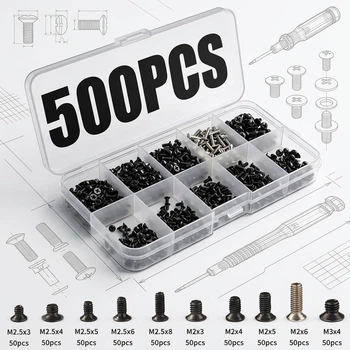 Потайные Винтики M2;M2.5;M3/500шт DIN 965 Набор Для Ноутбука и ПК Spec (SP-067500)