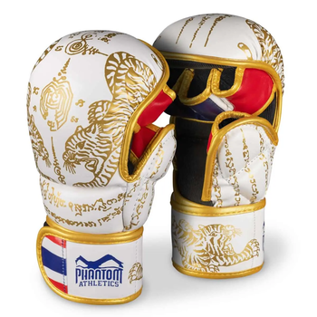 Рукавички для ММА Phantom Muay Thai розмір L/XL, біло-золотисті