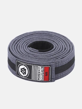 Детский пояс для БЖЖ Kids BJJ Gi Belt Grey Black Stripe M2 Цвет Черный (501280-805-M2)