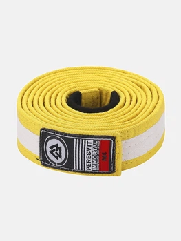 Детский пояс для БЖЖ Kids BJJ Gi Belt Yellow White Stripe M1 Цвет Белый (501280-932-M1)