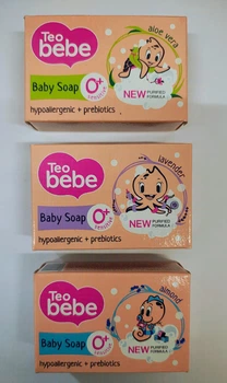 Набір Дитячого твердого мила Teo Bebe 3 шт * 75 г 0+ Лаванда, Мигдаль, Алое вера