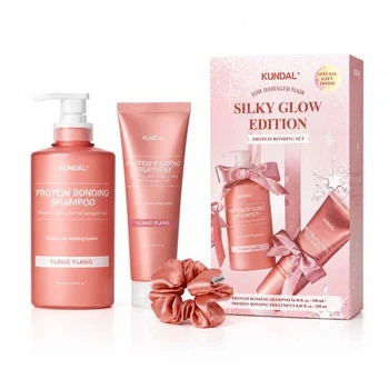 Набор для волос для глубокого восстановления Иланг-иланг Kundal Holiday Silk Glow Edition Protein Bonding Care Ylang Ylang Set 500ml+250ml
