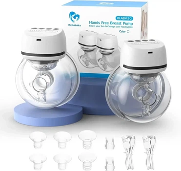 Молокоотсос Bellababy BLA8042-2 Hands Free, электрический двойной, портативный, USB, комплект 2 шт.
