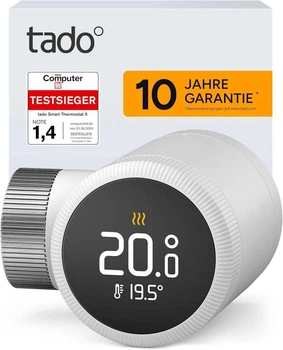 Розумний термостат для радіатора tat° Smart Radiator Thermostat X, Matter, Thread, Li-Ion, білий