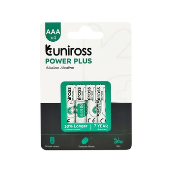 Батарейки лужные Uniross Power Plus Alkaline AAA 4 шт