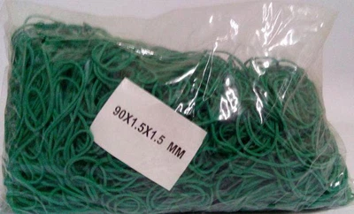 Банковские резинки, Plast, №90, зеленые, 1,5 мм, диаметр 90 мм, 1 кг, для упаковки и вязания зелени