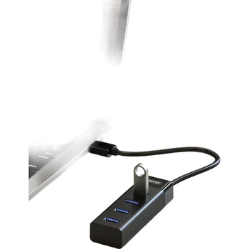 Розширювальний док-станція UNITEK USB3.0 Hub, високошвидкісний розгалужувач-хаб для ноутбуків та настільних комп'ютерів, USB-конвертер розширення з портами клавіатури, миші та USB-накопичувачів Y-3098ABK