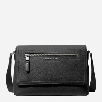 Сумка кросс-боди через плечо мужская из натуральной кожи Michael Kors Hudson 218381113 Черная (1159861930)