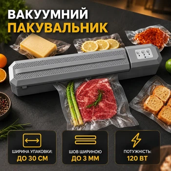 Кухонний вакуумний пакувальник – вакууматор для зберігання продуктів AND Capper LY-952 120 Вт