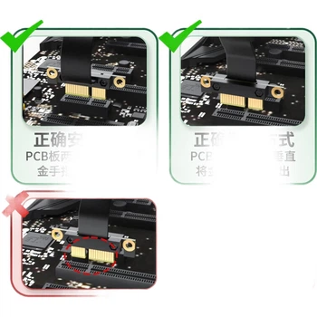 Удлинительный кабель KELEPU PCI-E, адаптер расширения для сетевой карты и звуковой карты PCIe X1 3.0, 5 см, серверного класса, полноскоростной, без затухания сигнала, направленный на 90 градусов вниз, черный.