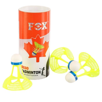 Волани для бадмінтону нейлонові вітрозахисні Fox Badminton Nylon Shuttlecock 880 комплектація 3 шт. Yellow