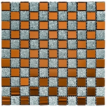 Мозаїка з декоративного скла Sticker Wall Сірий+оранж 2200 298х298х4,5 мм (SW-00002361)