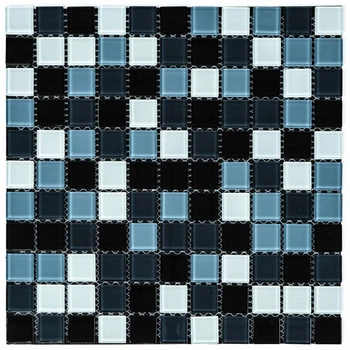 Мозаика из декоративного стекла Чёрно- 2200 Sticker Wall 298х298х4,5 мм серый (SW-00002369)