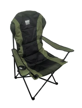 Складаний рибальський стілець кемпінговий Bass Polska BH 30031 59х59 см темно-зелений