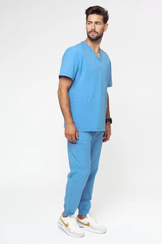 Мужские медицинские штаны-джогеры STUGA MEDICAL блакитні (8800104) 2XL 168-179см