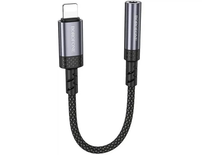 Перехідник BOROFONE BV24 Lightning to AUX 3.5 сірий